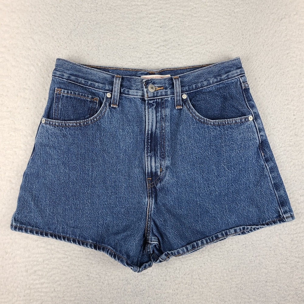 Levi's Jean Shorts Womens 30 High Waisted Mom 3.5" Inseam Blue Denim